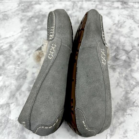 UGG  Ansley Slipper Water Resistant Suede Upper Wool Lining Gray, Size 6 - Picture 5 of 12